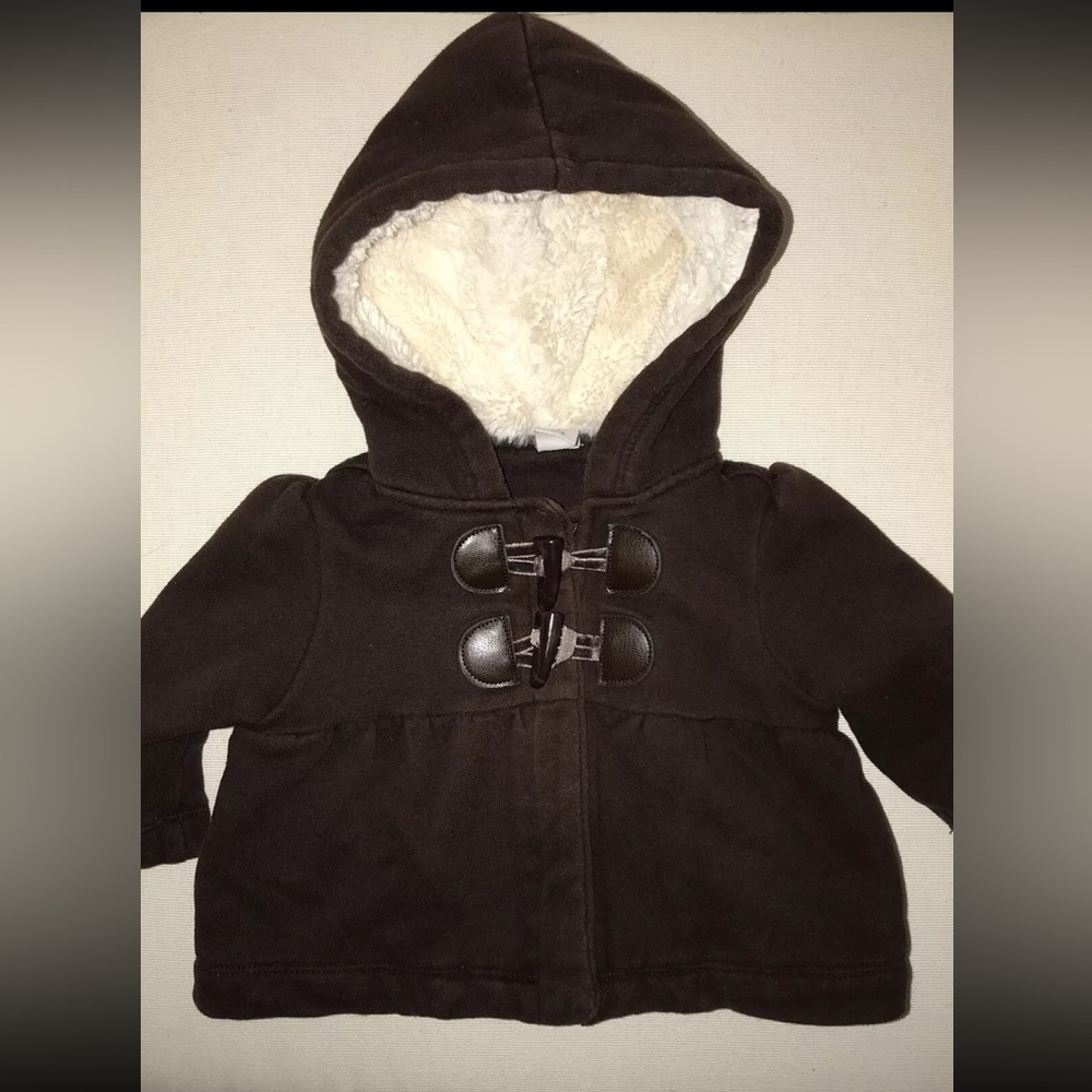 Baby Gap Chocolate Jacket Coat Size 3-6 Months Zip up hoodie Cute Adorable